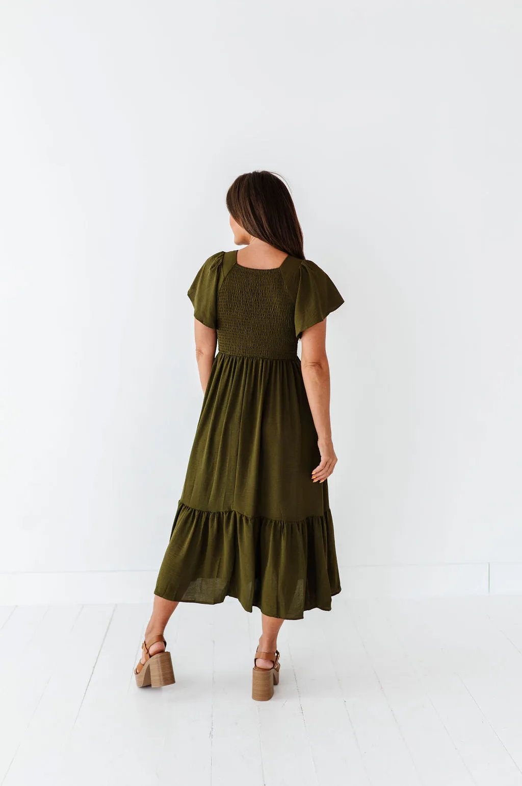 Mollie Midi Dress in Olive