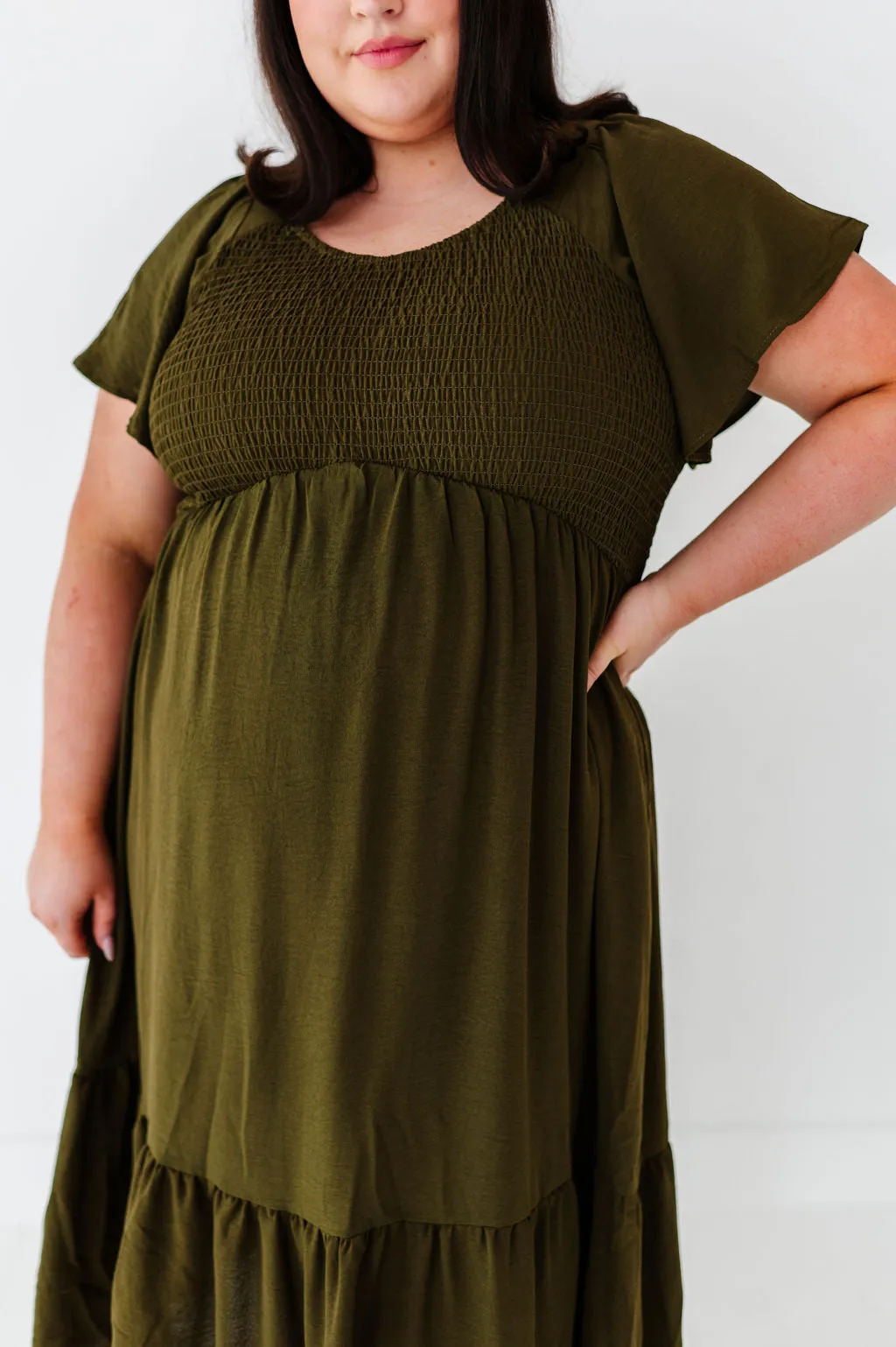 Mollie Midi Dress in Olive