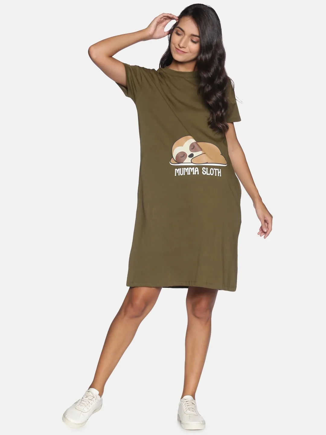 Mumma Sloth Maternity T- Shirt Dress