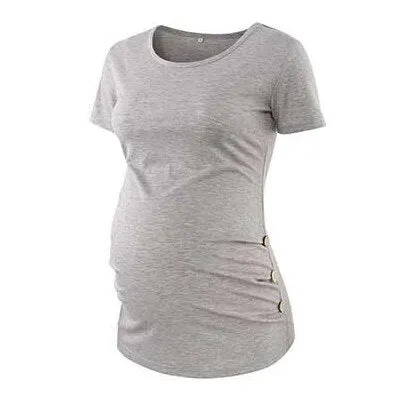 Pack Of 3Pcs Maternity Clothes Ropa Embarazada Tee Shirt Tops Pregnancy T-Shirt Casual Flattering Side Ruching