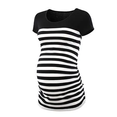 Pack Of 3Pcs Maternity Clothes Ropa Embarazada Tee Shirt Tops Pregnancy T-Shirt Casual Flattering Side Ruching