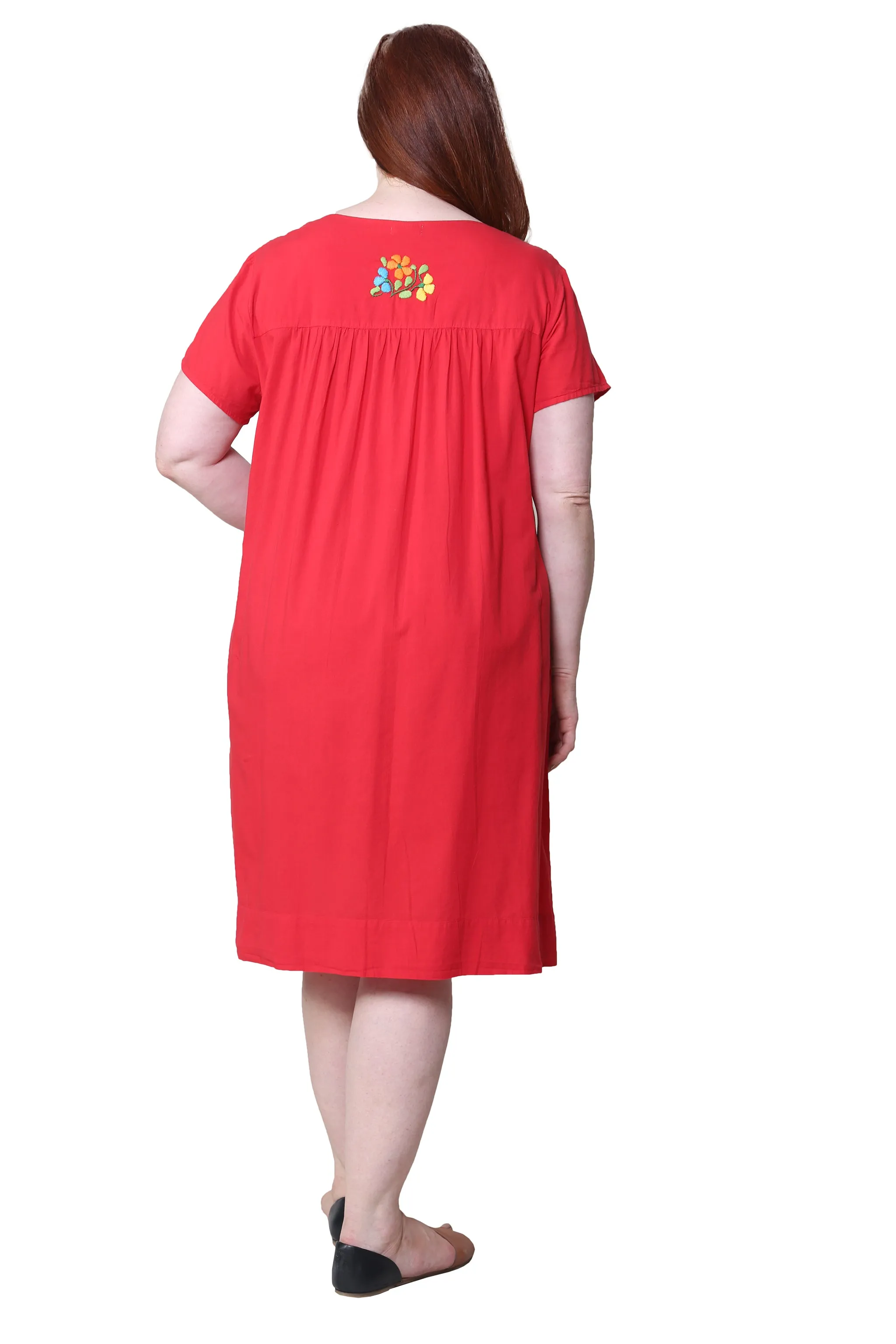 Plus Size La Cera Embroidered Short Sleeve Dress