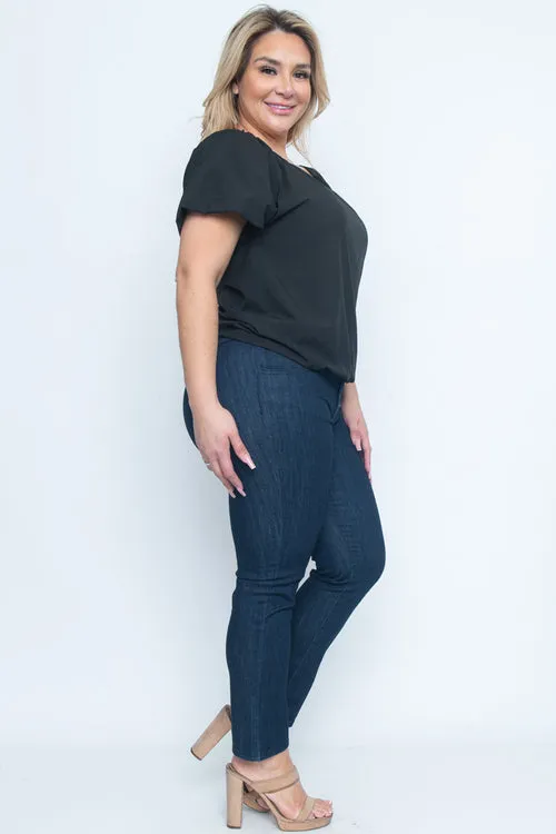 Plus Size Short Sleeve Plus Size Top (ZB11488)