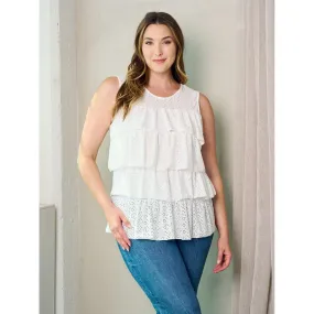 Plus Size Sleeveless Ruffle Front Top