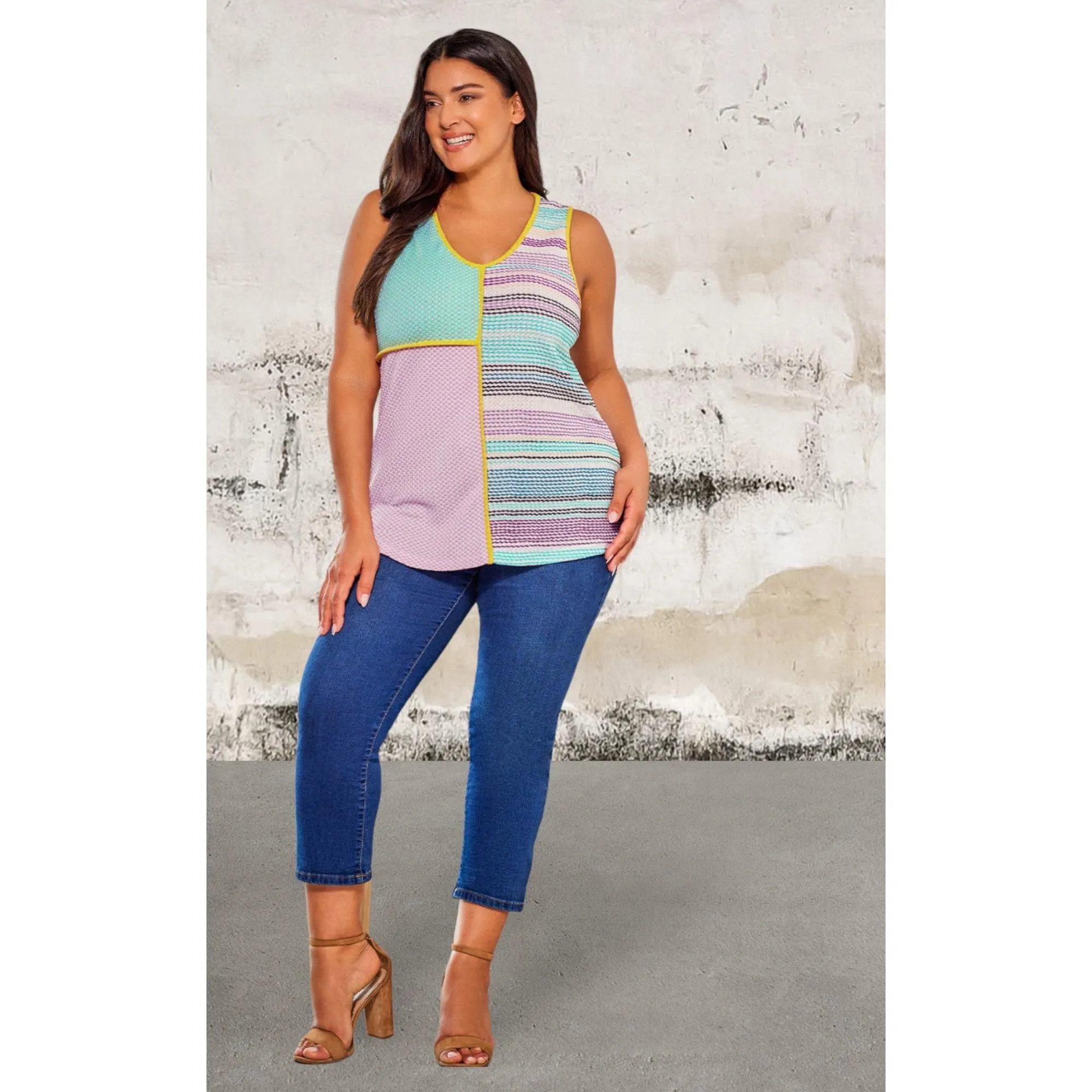 Plus Size Sleeveless V Neck Top