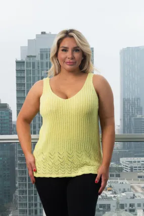 Plus Size V-Neck  Spaghetti Strap Knit Top (142008)