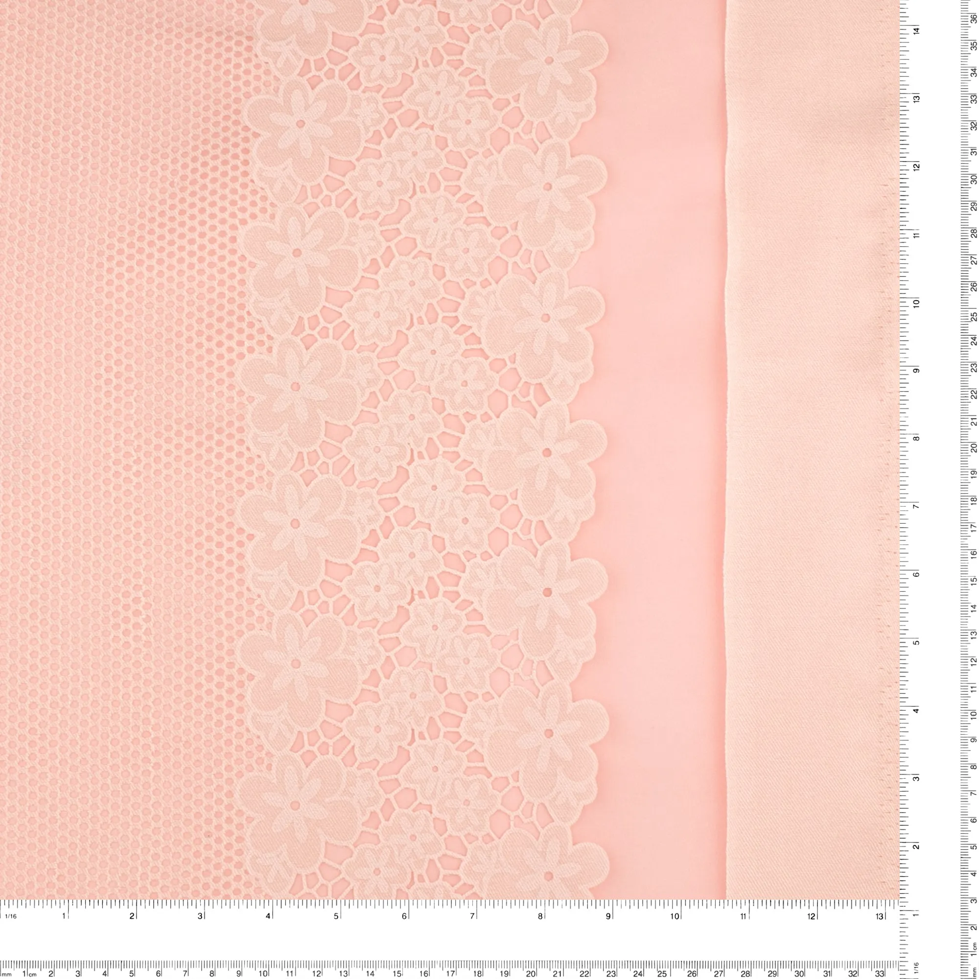 Printed Burnout Organza with Border - JACQUELINE - Baby Pink