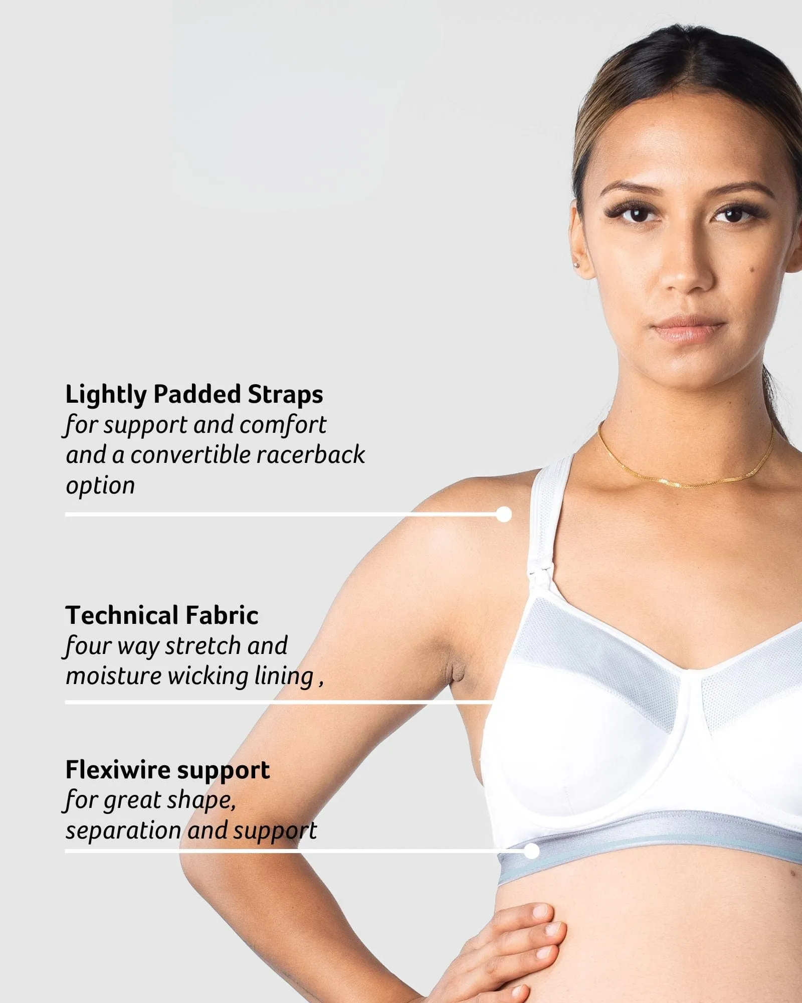 REACTIVATE WHITE NURSING BRA - FLEXI UNDERWIRE