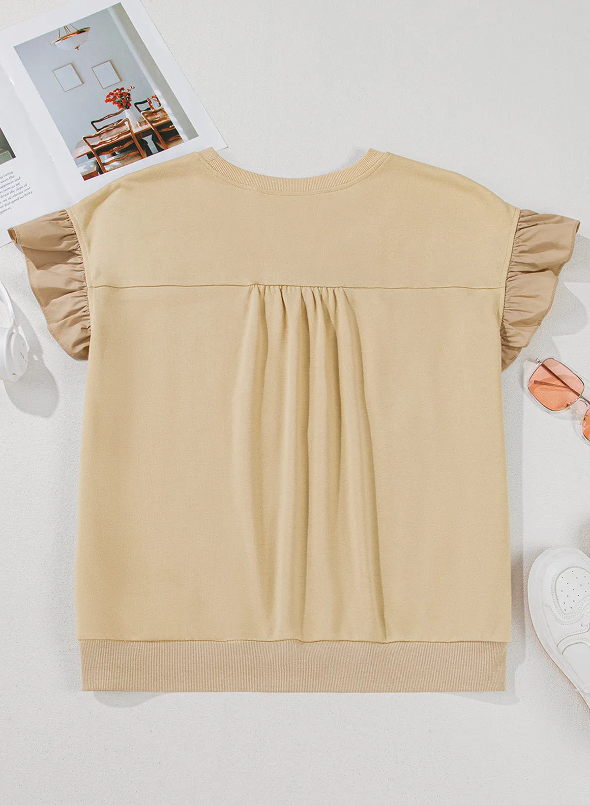 Ruffled Bowknot Plus Size Blouse