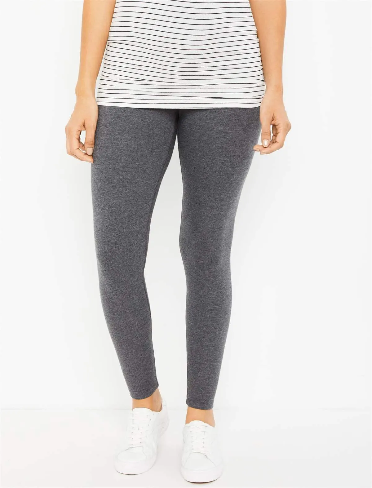 Secret Fit Belly French Terry Maternity Leggings in Grey