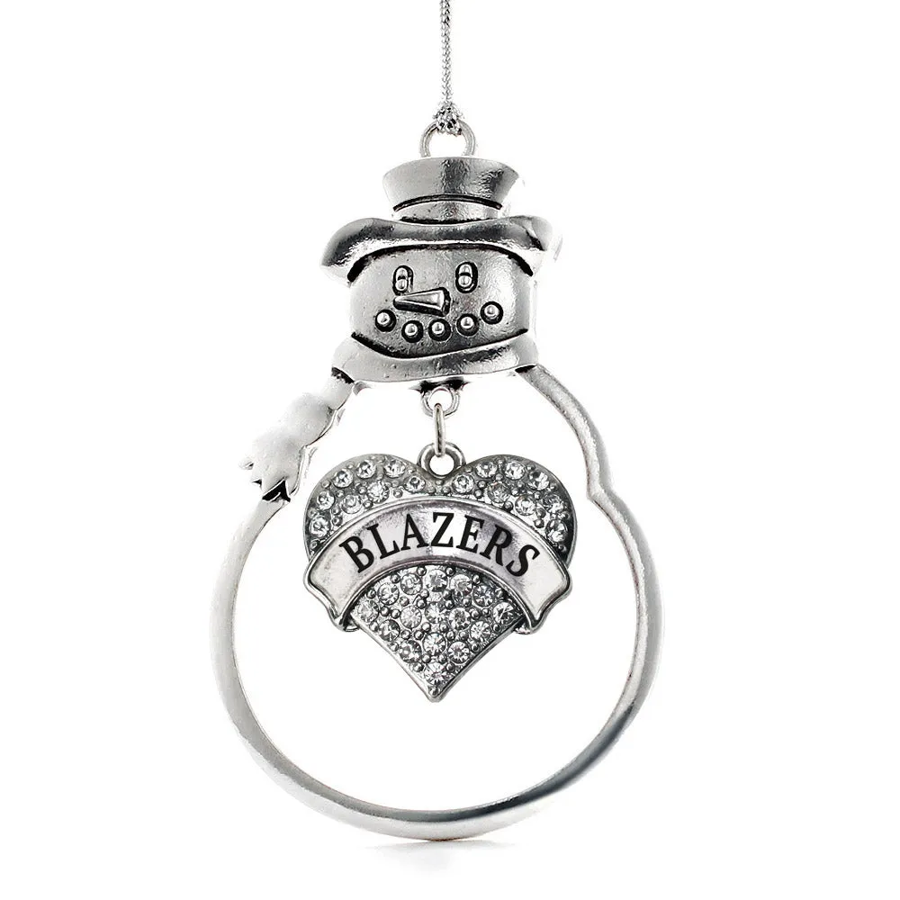 Silver Blazers Pave Heart Charm Snowman Ornament