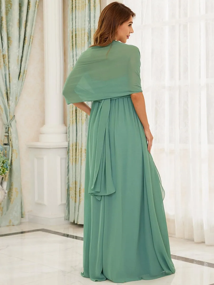 Strapless Column A-Line Ruffled Maternity Dress