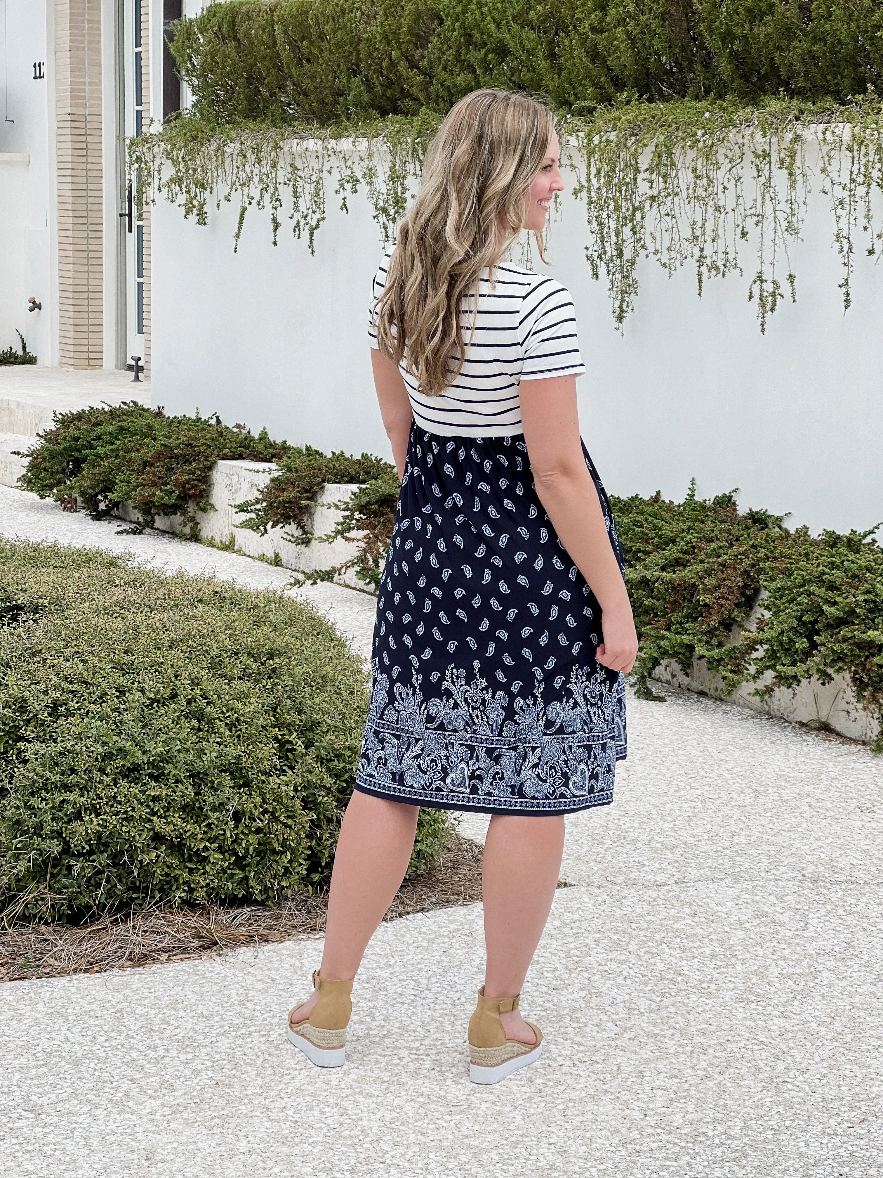 Stripe & Boho Midi