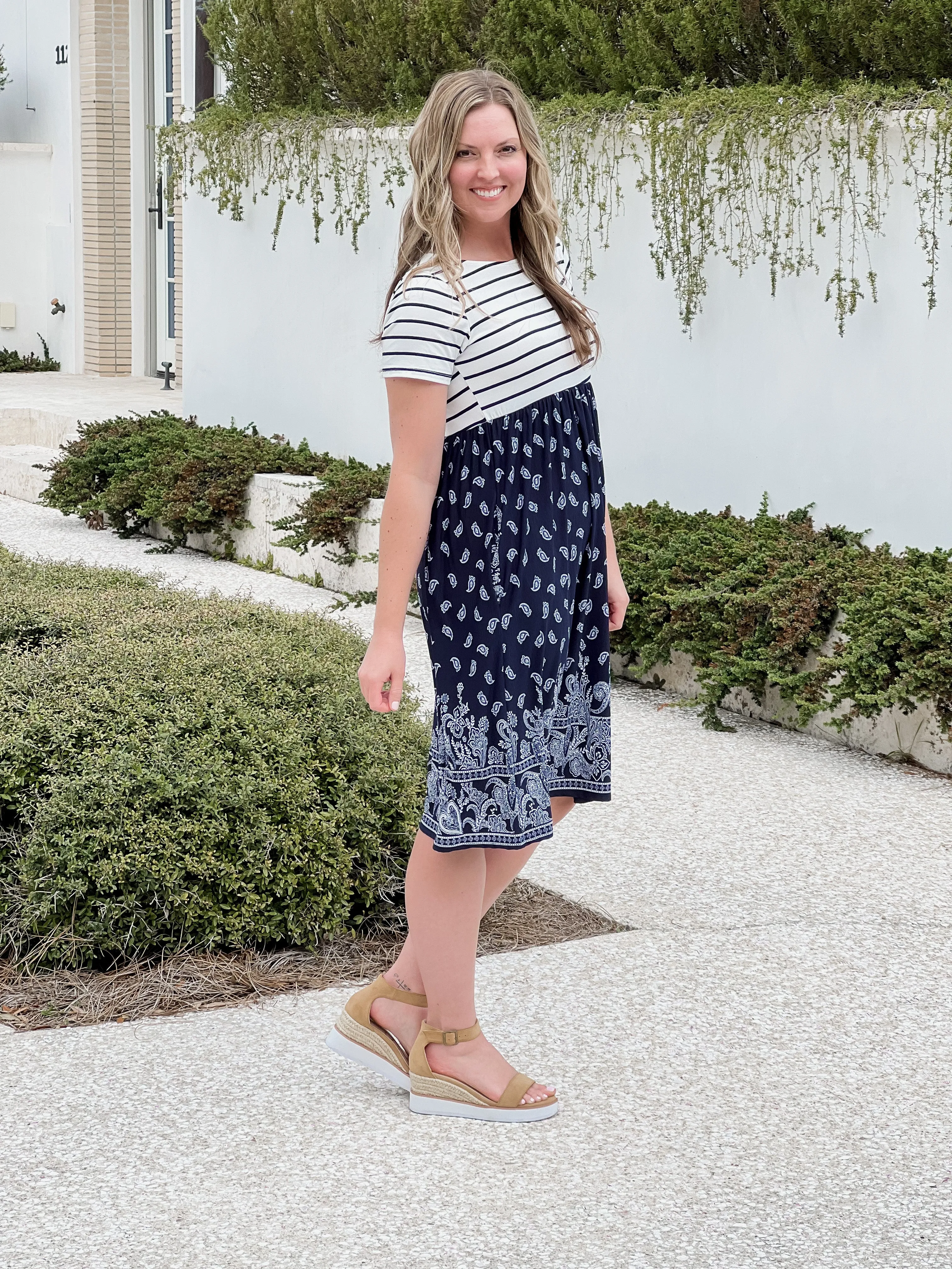 Stripe & Boho Midi