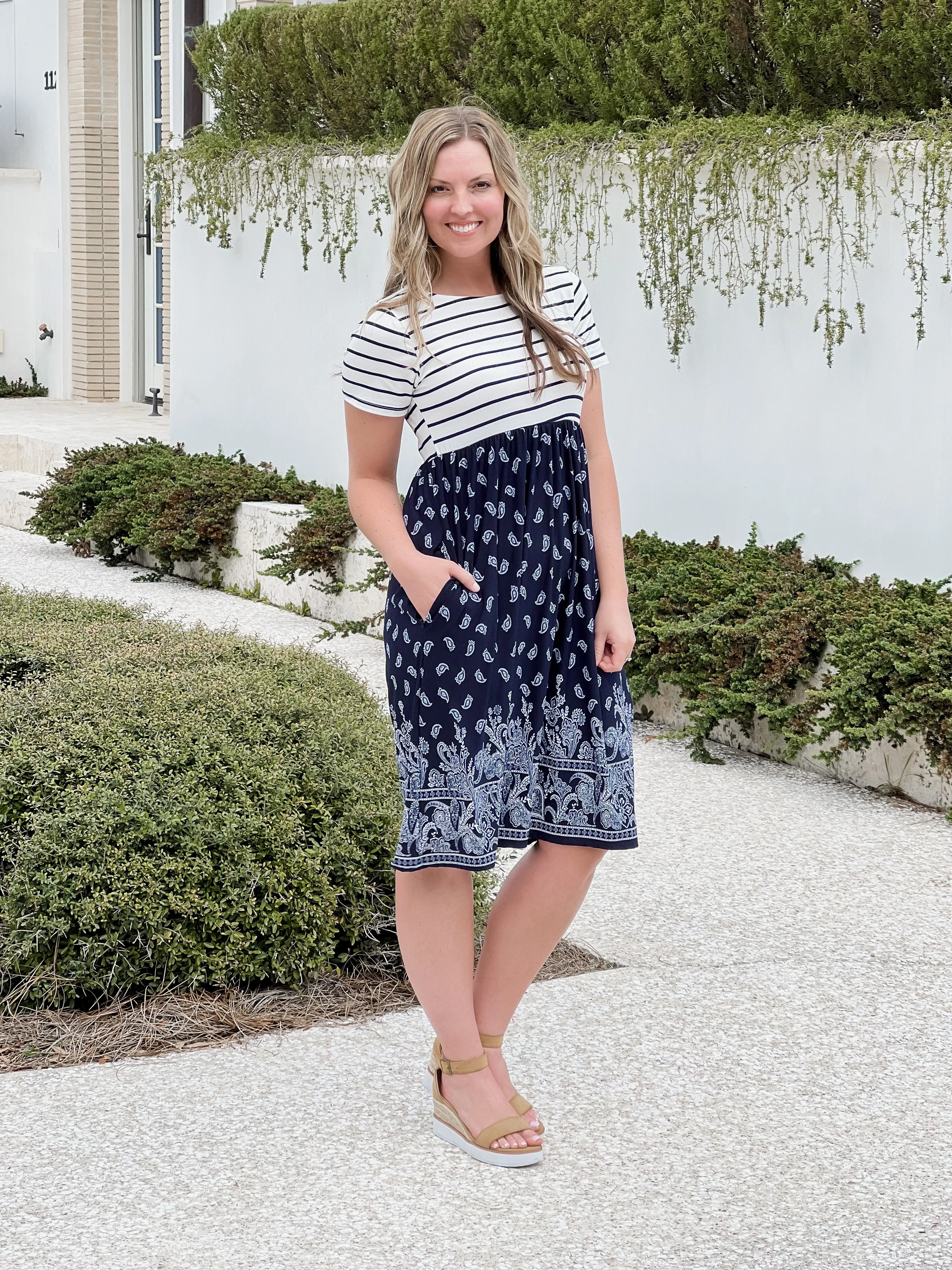 Stripe & Boho Midi