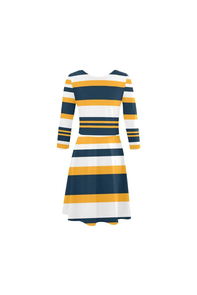 Striped 3/4 Sleeve Swing/Sundress