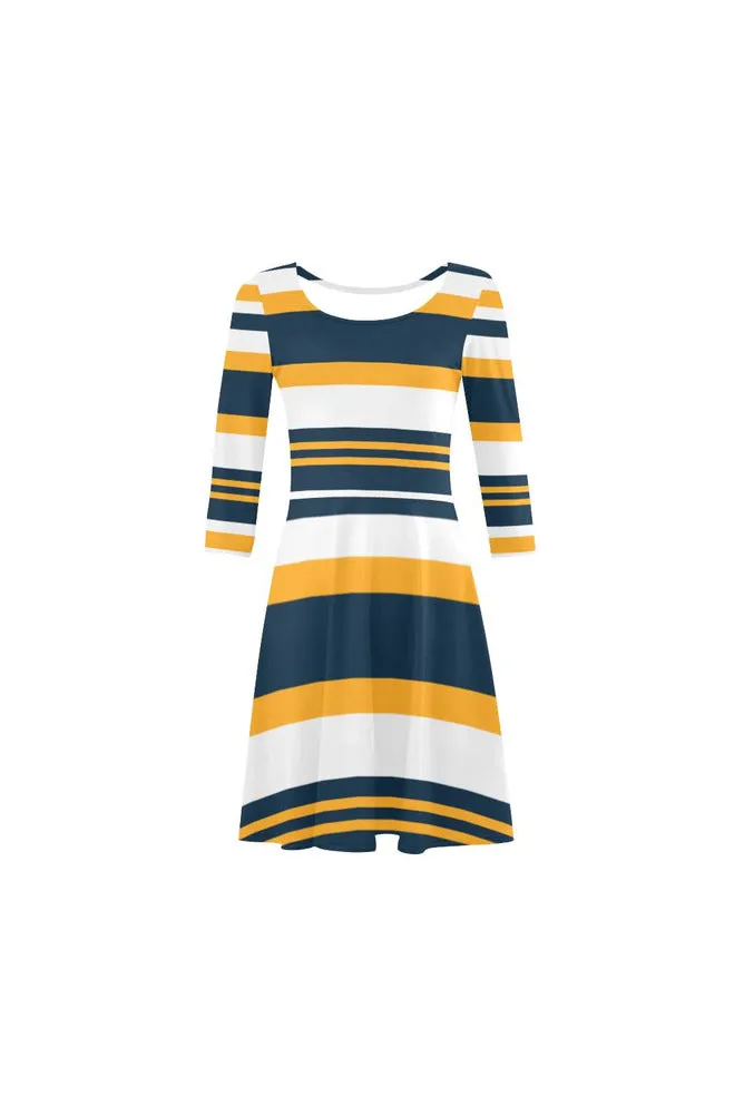 Striped 3/4 Sleeve Swing/Sundress