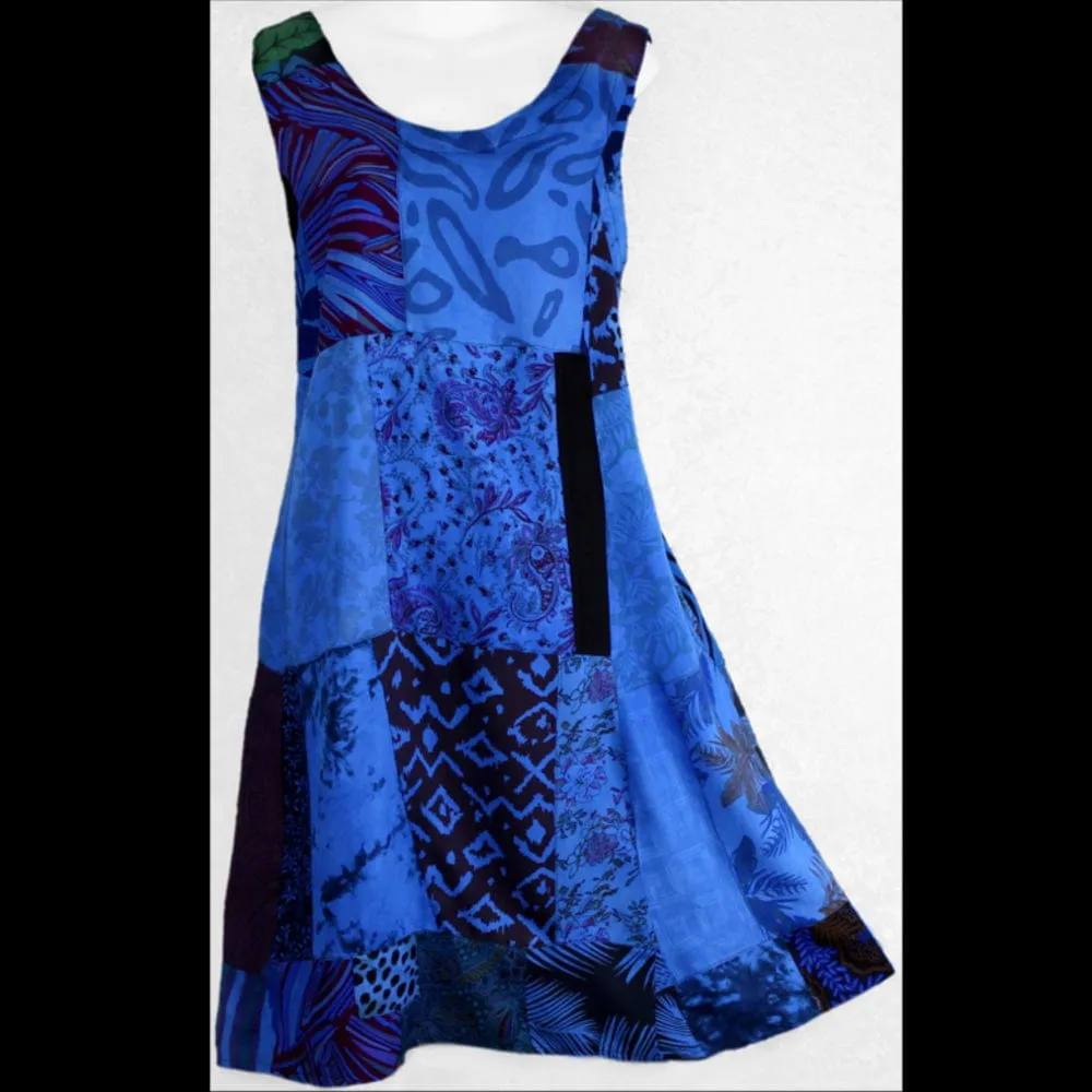 Zoey's Blue Patchwork Dress